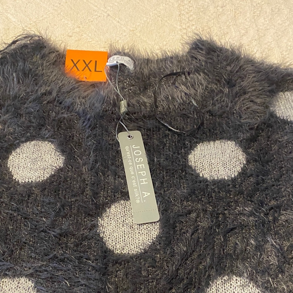 Joseph A Charcoal and Light Gray Polka Dot Sweater - Picture 3 of 3
